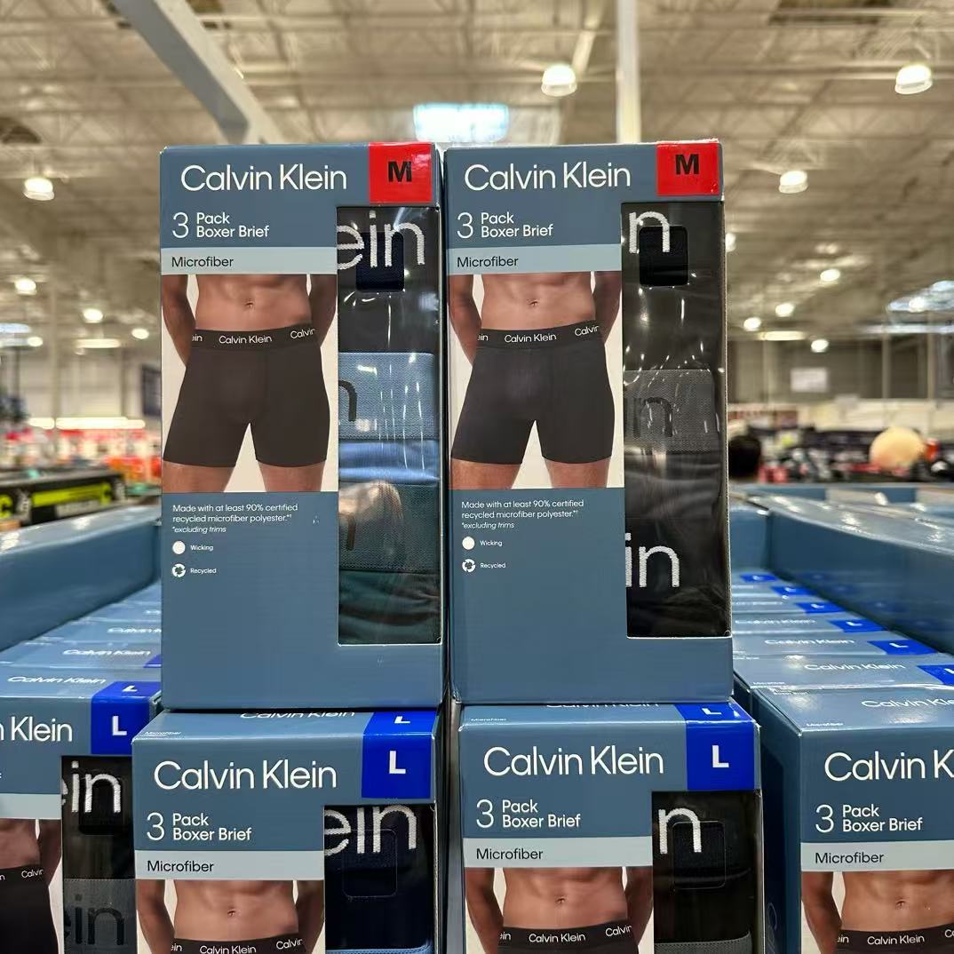 Calvin Klein CK 男士弹力棉平角内裤 3条装